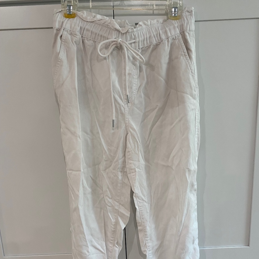 LOFT White Tie Waist Straight Pant - size small